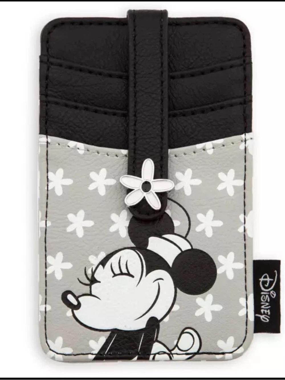 Disney Parks Minnie Mouse Black White Card Wallet Slim Thin RFID Blocking - NWOT